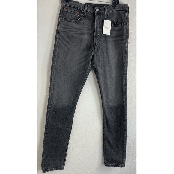 Levi's Grey Black 501 S Skinny Straight Denim Jeans Stretch Pants Men's 31X32 - Picture 1 of 11